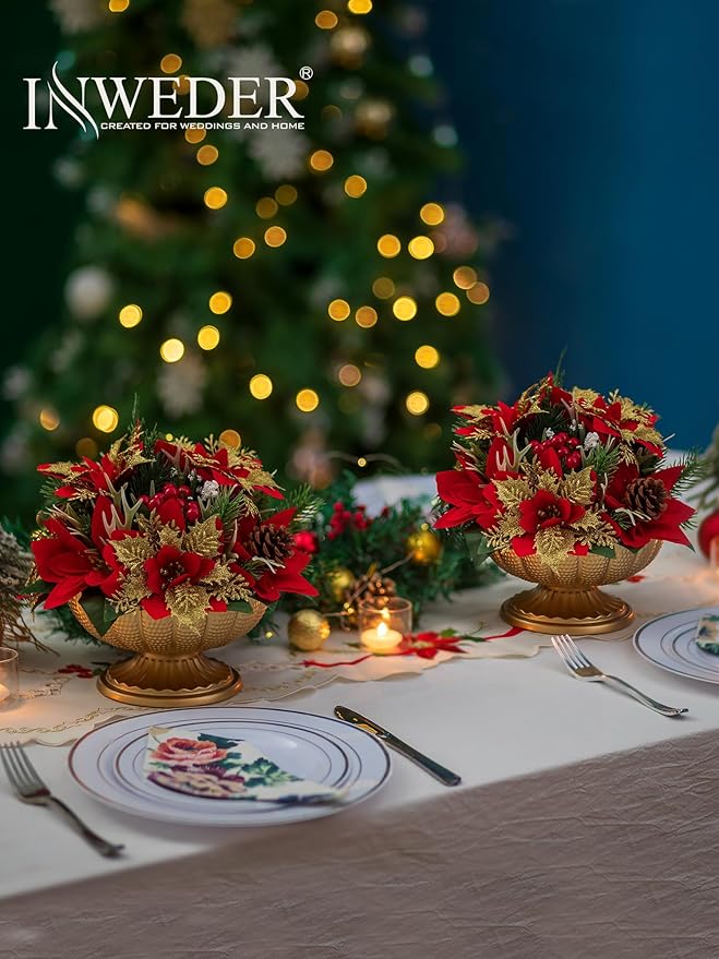 Gold Vase Centerpieces for Table: Gold Flower Vase for Wedding Centerpieces 10 Packs Mini Sized Flower Stand Arrangement Bulk for Party Event Engagement Celebration