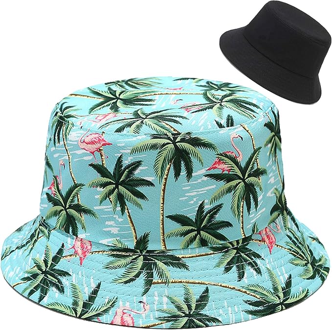 Malaxlx Unisex Bucket Hat Beach Sun Hat Aesthetic Fishing Hat for Men Women Teens, Reversible Double-Side-Wear