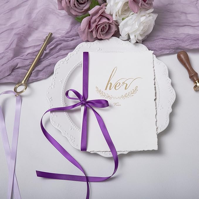 Purple Double Face Satin Ribbon 3/8 Inch x 45 Yards Lavender Fabric Ribbon for Gift Wrapping, Flower Bouquets, Hair Bows Making, Wedding Decoration, Invitation Cards, Christmas (3 Rolls *15Yd)
