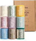 Multicolour Silk Chiffon Ribbon,Frayed Shimmery Silk Ribbon for Bridal Flower Bouquet Christmas Gift Wrapping Wedding Decor Invitations Decorations 1.5" x 18 Yards (2Yards X 9 Rolls)