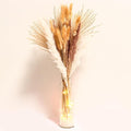 60PCS of Boho Pampas Grass in Glass Vase with LED Lights & Faux Crystals, Naturally Dried Pompas, Bunny Tails Dried Flowers,Perfect for Weddings, Farmhouse Boho Wall Bathroom Office Kitchen Decor