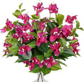Hollyone 2Pcs Bougainvillea Artificial Flowers Bouquets Red Fake Flower Silk Flowers with Long Stem Floral Arrangements Faux Bougainvillea Flower Plant for DIY Wedding Party Centerpieces Home Decor