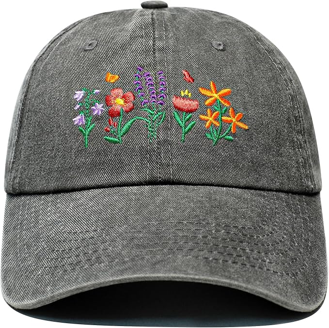 Gardening Gifts for Women, Christmas Birthday Gifts for Gardeners Woman, Adjustable Embroidered Flower Garden Hats