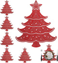 Lot of 6 Christmas Placemats, Placemats Decorations Table Mats Hollow Out Vinyl Place Mats for Dining Table Setting Kitchen Table Mats Christmas Decoration (Red Christmas Tree)