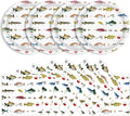 40 Pcs Fishing Plates and Napkins Party Supplies, Fishing Birthday Paper Plates and Napkins Disposable Tableware Set for Ofishally One Birthday Decorations Serves 20