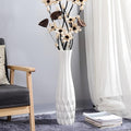 Ceramic Floor Large Vase 24 Inches Tall,White Modern Flower Tall Vases for Office, Home,Farmhouse,Living Room Décor,Simple Origami Design Fall Decorative Porcelain Flower Arrangement Vase Ideal Gift