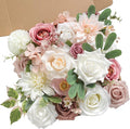 Artificial Flowers Dusty Pink Box Set for DIY Bridal Bouquets Wedding Shower Decorations Fake Floral Arrangements for Party Table Centerpieces Home Decor Indoor Outdoor