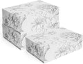 Luxury Keepsake Gift Box 3-Pack | Silver Floral Decorative Boxes with Magnetic Lids for Presents, Wedding Memory Box, and Bridal Gifts. 11.5" x 7.5" x 3.5"