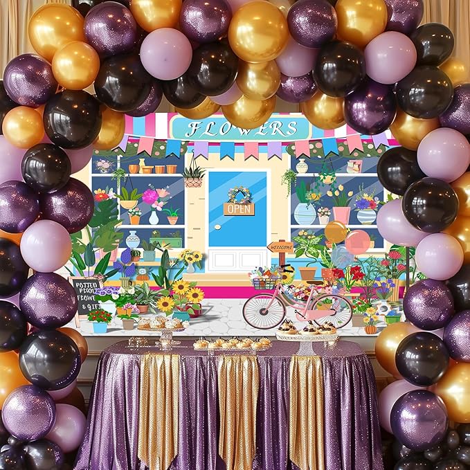 HANYING 10x7ft Cartoon Flower Shop Photo Backdrop Floral Pot Plants Gardening Bicycle Photo Background Gifts Florists Baby Girls Birthday Bridal Shower Party Decorations Supplies HY030DX