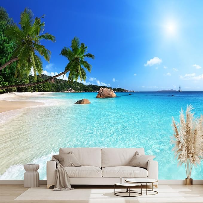 Beach Wall murals Peel and Stick Wallpaper for Bedroom Living Room - 96"x137"