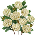 Briful 3 Pack Artificial Peony Flower 27.5" Tall White Silk Peonies Floral Stems Real Touch Faux Peony Flower for Wedding Bouquets Home Floral Arrangements Table Centerpieces DIY Décor