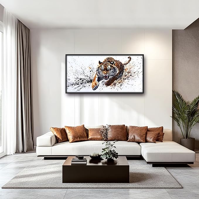 Tiger Large Decor Wall Art Framed Pictures for Living Room, Animal Oversized Canvas Print Painting Modern Extra Large Framed Artwork for Bedroom Office Home Decor 60"x30"