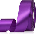 Purple Ribbon 1-1/2 Inch, 60 Yards Purple Satin Ribbon for Gift Wrapping, Fabric Ribbon for Flower Bouquet Crafts Wedding Christmas Halloween