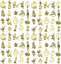 WOCRAFT 60pcs Antique Gold Cat Bracelet Charms for Jewelry Making Sets DIY Necklace Bracelet Keychain Crafting Charms Kit Craft Supplies (SN840)