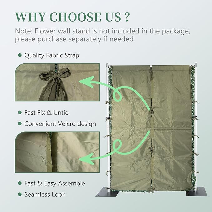 5×8 Ft 3D Artificial Flower Wall Panels, Quick Assembly Storage White Floral Greenery Fake Backdrop Fence Screen for Wedding Baby Show Birthday Party Indoor Outdoor Garden Backyard Home Decor
