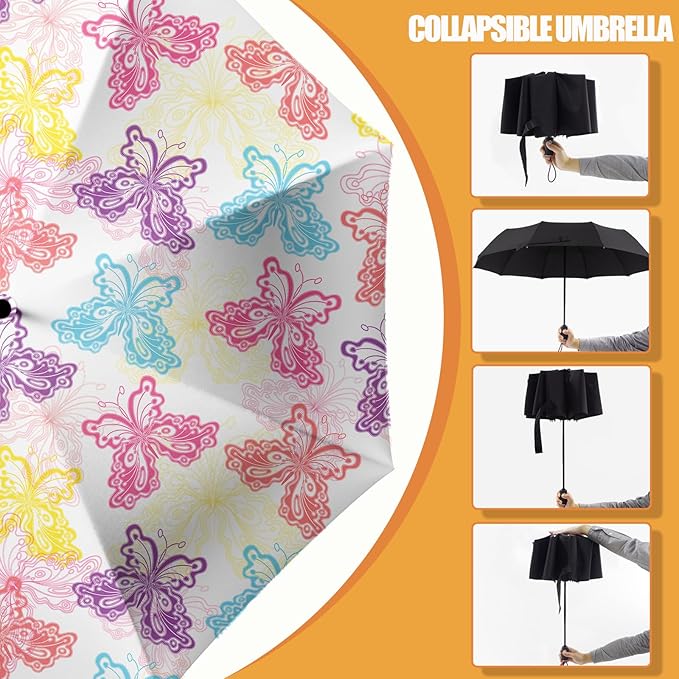 Small Compact Travel Automatic Folding Umbrella for Women, Portable Lightweight, Rain, Wind, UV Sun Shade