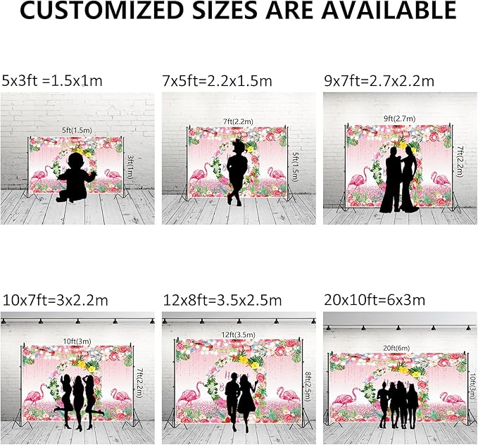 Renaiss 8x6ft Pink Flamingo Happy Birthday Backdrop Tropical Leaves Floral Hoop Winkle Hawaiian Photography Background Luau Aloha Party Decor Girls Birthday Photo Props Dessert Gift Table Banner