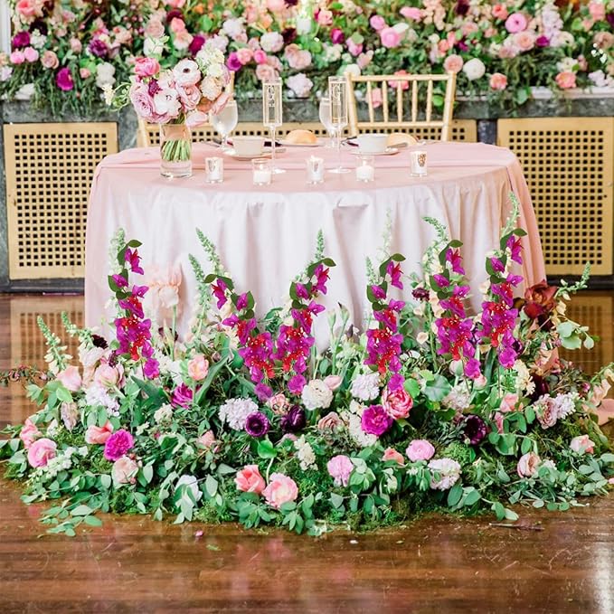 12PCS Bougainvillea Artificial Flowers 31.50" Long Stem Faux Silk Bougainvillea Branches Fake Hanging Flowers Vines for Wedding Arch Wall Outdoor Home Decoration (Fuchsia Mixed)
