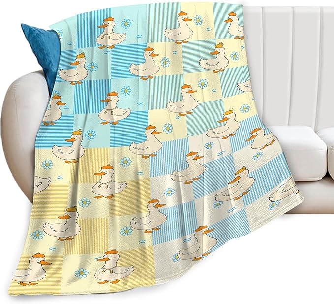 Funny Duck Blanket Cute Duck Throw Blanket Soft Cozy Fleece Fuzzy Stuffed Plush Flannel Gifts for Girls Women Boys Kids Adults 50"X60"