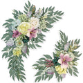 Pack of 2 Wedding Arch Decorations Artificial Hanging Flowers Floral Swag for Wedding Welcome Sign Backdrop Balloon Arch Home Party Bridal Ceremony Reusable (Kelly Green)