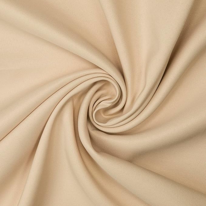 Gee Di Moda Rectangle Tablecloth - 90 x 156 Inch Beige Table Cloth for 8 Foot Table with Floor-Length Drop - Heavy Duty Washable Fabric - 8 Ft Buffet Table, Holiday Party, Wedding & Baby Shower