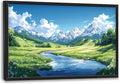 Mountain River Large Wall Art Framed Nature Scenery Wall Decor for Living Room Mountain Landscape Pictures Oversized Canvas Print Painting Modern Extra Large Framed Artwork for Bedroom Office 36"x24"