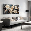 Large Wall Art for Living Room Bedroom Home Office Gold Flower Pictures Wall Art Modern Floral Artwork Framed Wall Decor Canvas Prints 24x48 In