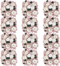 Pack of 12 Artificial Silk Flower Panels, Faux Floral Wall Background for Wedding Party Engagement Bridal Shower Arrangement Home Decorations - Dusty Pink & White