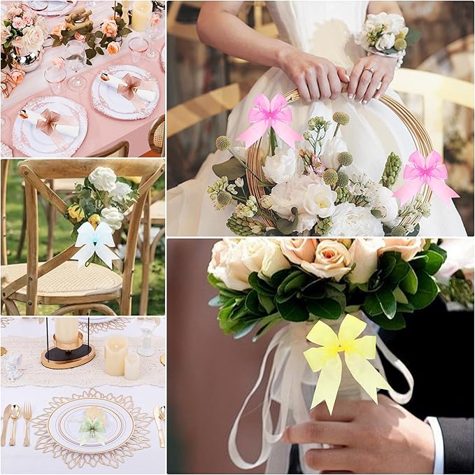 1-1/2 Inch x 50 Yards Sheer Organza Ribbon Chiffon Ribbon for Gift Wedding Flower Bouquet Wrapping Decorations Crafts (Sage Green)