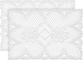 Jayla 2 Pcs Rectangle Lace Placemats for Tables Embroidered Lace Tablemats Vintage Crochet Floral Table Runner Vintage Wedding, Tea Party Decor,12x17 Inch