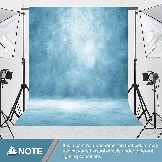 Abstract Professional Photography Backdrop for Portrait Photo Props Booth Background Photoshoot Studio with Polyester Fabric Roller Pocket on Top(8x12ft, Light Blue,No Stand)