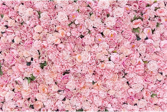 Roses Flowers Backdrop Valentine's Day Pink Rose Photography Background Floral Red Rose Backdrop for Birthday Wedding Baby Shower Anniversary for Various Floral Roses Backdrops Adults Props 15x8ft