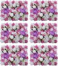 Flower Wall Backdrop, 6 Pcs Flower Wall Panels Artificial Floral Wall Background for Wall Decoration in Wedding Sites, Birthday Parties Per Panel 56-59 Flowers 24 x 16 Inch