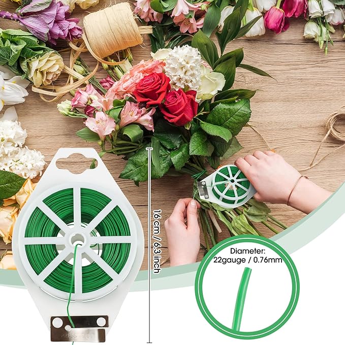 WILLBOND 121 Pcs Floral Arrangement Tool Kit Rose Thorn Remover Pruner Trimmer Gloves 22/26 Gauge Paddle Tie Stem Pearl Corsage Pin Pruning Shears, Florist Garden Tool Gift Kit for Women