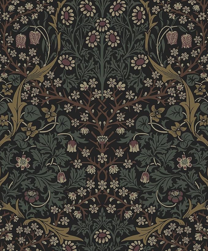 NextWall Seabrook Designs Victorian Garden Floral Vintage Prepasted Wallpaper (Blacksmith & Cliffside)