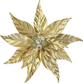 DILATATA 3 Pcs Artificial Christmas Flowers 13 Inch Glitter Poinsettia Picks Christmas Tree Ornaments Topper Decorations Gold Poinsettias Flowers for Xmas New Year Wreath Garland Wedding Home Decor