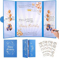 Blue Gold Birthday Party Decorations,18" x 12" Creative Birthday Decorations Guest Sign in Book Alternative,Birthday Gift for Men and Women of All Ages, Happy Birthday Party Supplies