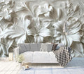 Cliouar-Plaster Floral Decorative Pattern Mural Wallpaper Peel and Stick 137" x 102"