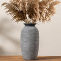 Ceramic Rustic Vase, Large Flower Farmhouse Vases Home Decor, 12.5" Tall Pottery Decorative Pampas Vase for Table Living Room Entryway Mantel Bookshelf Bedroom Bathroom Kitchen-Black