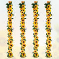 4 Pack Sunflower Garland Fall Girasoles Decorations,7.5ft Silk Artificial Sunflowers Fake Hanging Vines with Green Leaves Garland for Birthday Backdrop Outdoor Wedding Decor