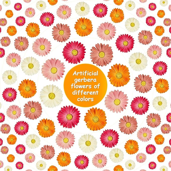 WILLBOND 24 Pieces Artificial Gerbera Daisies Flowers Fake Daisy Faux Boho Daisy Flowers Bouquet 15 in for Boho Birthday Decorations Wedding Home Decor (White,Pink,Yellow,Orange,Rose,Coral)