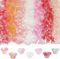 LadayPoa 350pcs Glass Bellflower Beads for Jewelry Making Trumpet Flower Beads Gradient Clear Cute Bead for Bracelets Making Aesthetic Bead Charms for DIY Necklace Decoration-Pink Series