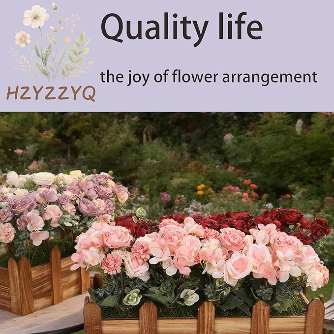 4 Pack Artificial Peony Flowers, Silk Peonies Flowers Fake Peonies Artificial Flowers Peonies Hydrangea Bouquet for Centerpiece Table Wedding Party Home Decor (Pink + White)