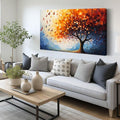 ANCXWOTER Butterfly Tree Canvas Wall Art for Living Room Bedroom Home Office Orange and Blue Colorful Butterfly Picture Tree of Life Wall Art Large Modern Canvas Prints 24x48 In