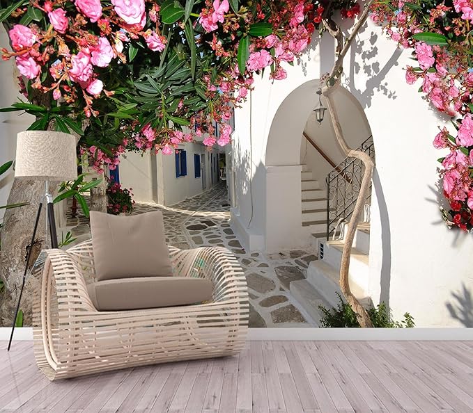 Eierme-Quiet Traditional Backstreet in Chora Town on Amorgos Island Cyclades Greece Peel and Stick 160" x 114"