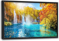 Extra Large Waterfall Lake Framed Wall Art for Living Room,Oversized Fall Autumn Tree Landscape Pictures Wall Decor,Nature Canvas Print Painting Modern Artwork Bedroom Office Bathroom 36L x 24W