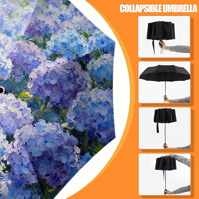 Small Compact Travel Automatic Folding Umbrella for Women, Portable Lightweight, Rain, Wind, UV Sun Shade