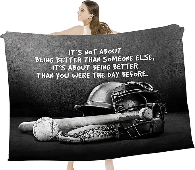 Baseball Throw Blanket for Kids & Adults - Soft, Warm & Cozy Fleece Blanket for Couch, Sofa & Bed - 60"x80"