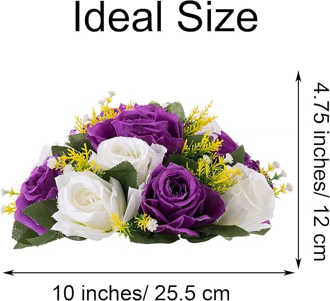 Flower Centerpieces for Wedding Tables: Wedding Table Decorations Purple & White Flower Balls Centerpieces for Engagement Cerebration Party Center Pieces 6 Packs