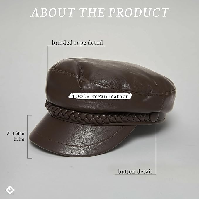 Funky Junque Newsboy Hat for Women – Trendy Greek Fisherman Cap, Classic Women's Baker Boy Newsies Hat, Ladies Fashion Caps